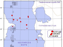 Умерено земетресение в провинция Балкан, Туркменистан