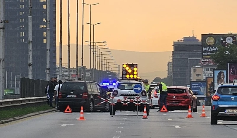 Верижна катастрофа на булевард "Цариградско шосе" в София 