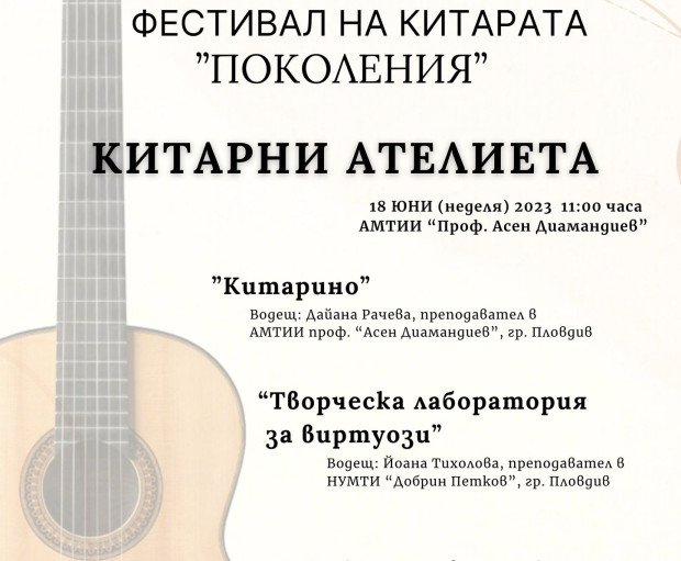TD Фестивал на китарата Поколения се организира от Сдружение Китара Пловдив   с