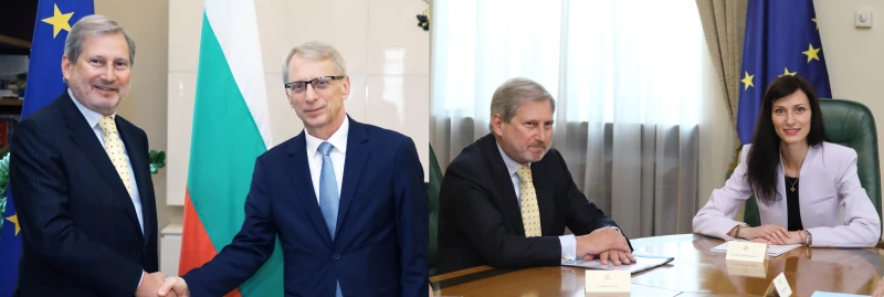 Еврокомисарят Йоханес Хан се срещна с Денков и Габриел и обеща подкрепа от ЕК