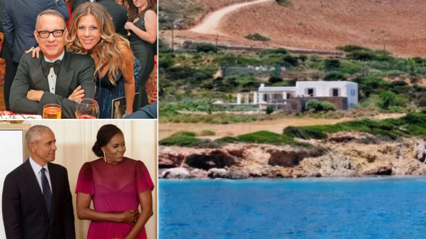 Семейство Обама гостува на Том Ханкс на гръцкия остров Антипарос
