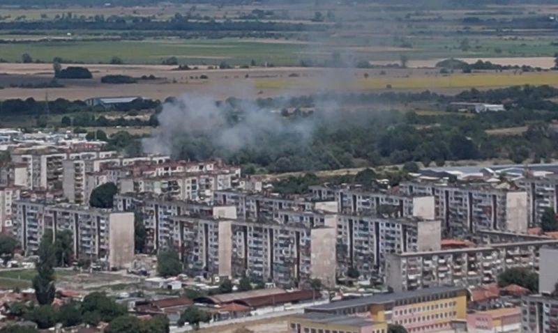 Пожар бушува в източната част на Пловдив
