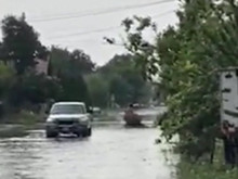 Козлодуй под вода след проливен дъжд