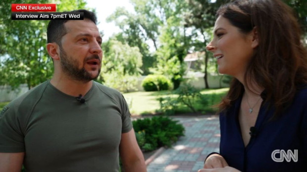 Украинският президент Володимир Зеленски даде интервю за CNN, в което