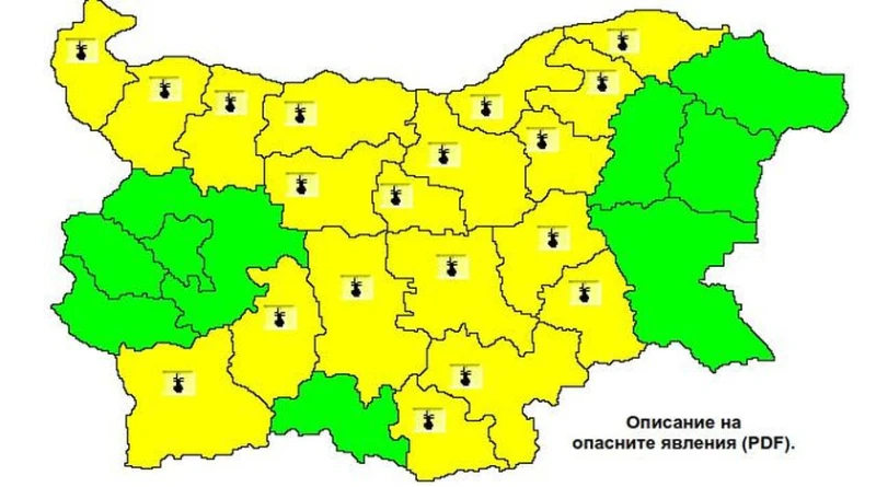 Опасни горещини за по-голямата част от страната са обявени за утре