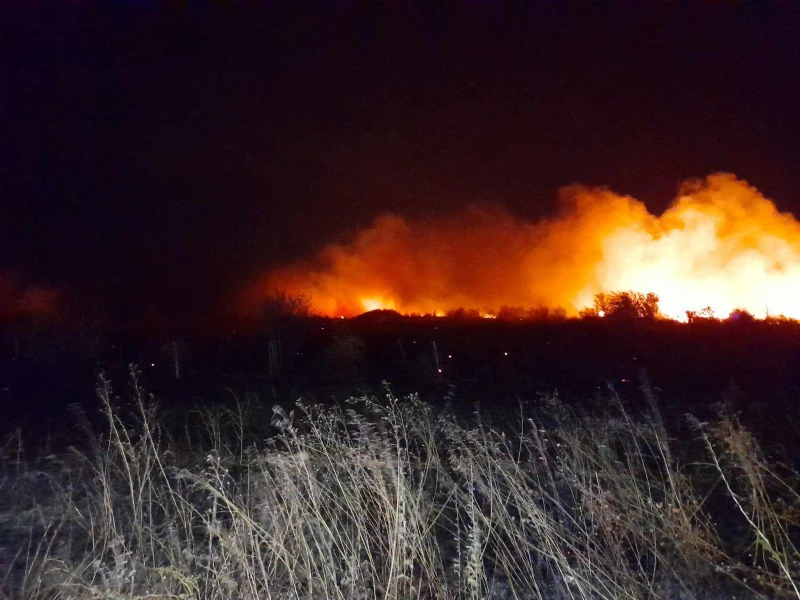 Голям пожар горя в землищата на 3 пазарджишки села