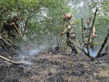 Военнослужещи от Сухопътните войски участват в гасенето на пожарите в Хасковско