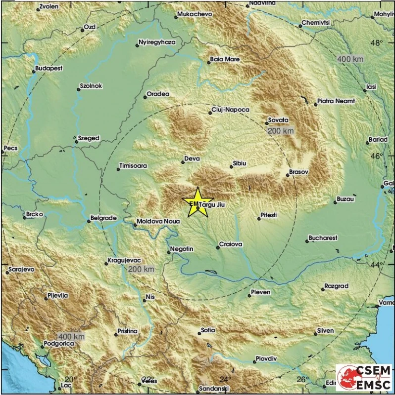 Земетресение с магнитуд 4.5 е регистрирано в Румъния