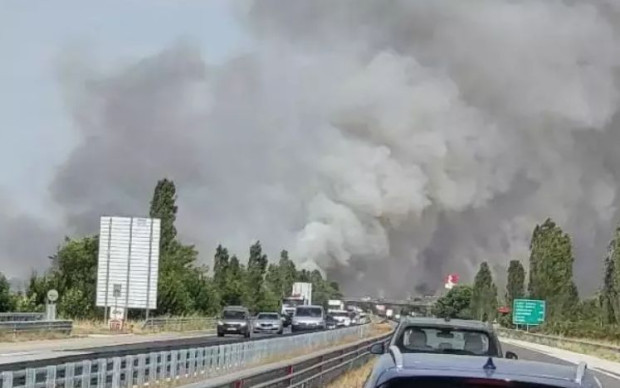Затвориха участък от автомагистрала Тракия научи Plovdiv24 bg Причината огън