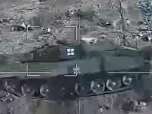 Танк Leopard 2A6 се срещна с "Ланцет" в зрелищно видео от Запорожие