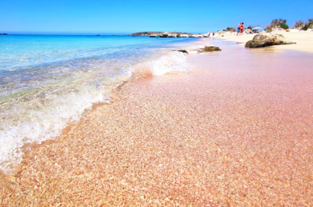 Тези екзотични пясъци, оцветени в розов цвят, принадлежат на плажа