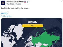 Посолството на Москва в ЮАР публукува карта, на която Крим не е част от Русия