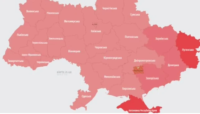 В Украйна е обявена мащабна въздушна тревога, заплахата е от "Кинжал"