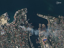 Сателитни снимки показват момента на атаката срещу щаба на руския флот в Севастопол