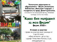 Ученически конкурс за есе на тема "Какво бих направил за моя Видин" обявиха в дунавския град