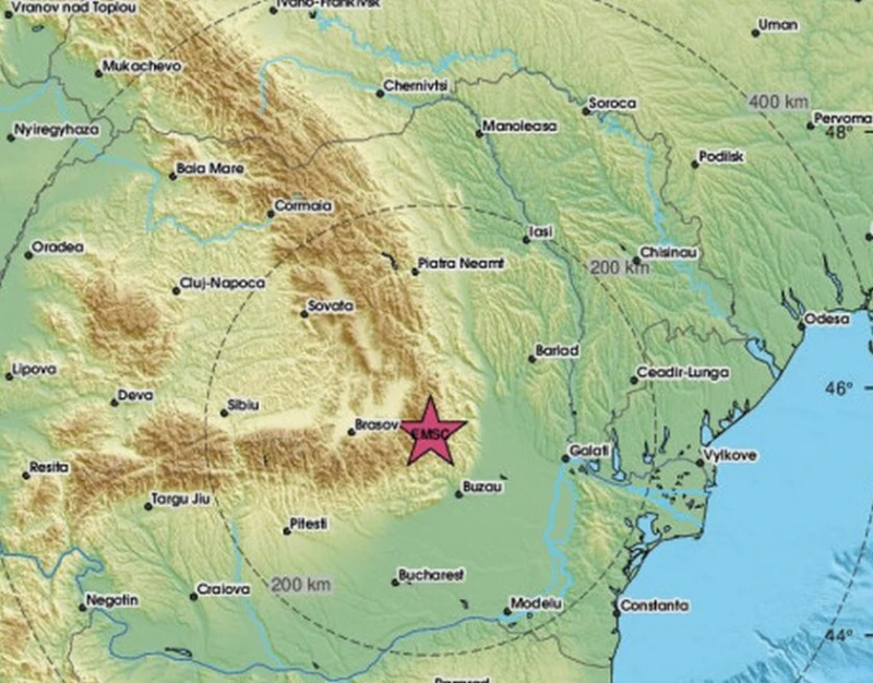 Земетресение с магнитуд 4 разтресе планините в Румъния