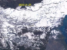 Сателитна снимка запечата снежния ад в България