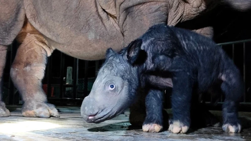 В Индонезия се роди рядък вид носорог