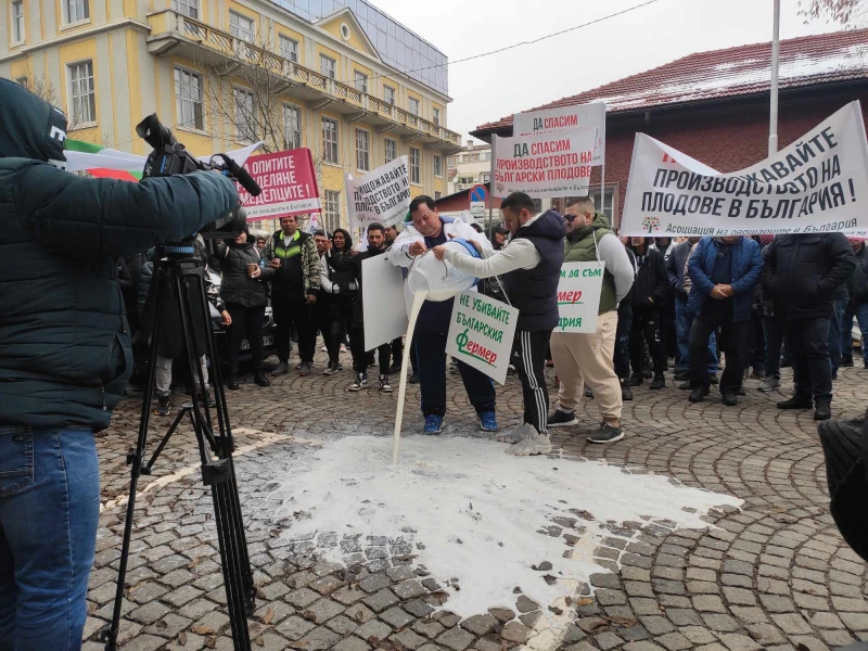 Фермери отново на протест, разляха мляко пред земеделското министерство