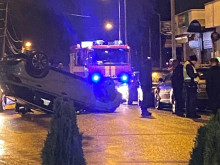 Страшна катастрофа в кв. "Драгалевци" в София, кола се обърна по таван