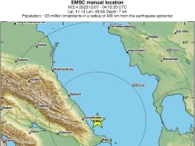 Мощно земетресение в Каспийско море край Баку