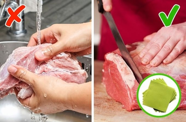 Изплаквате ли месото под течаща вода преди готвене  Мислите ли че