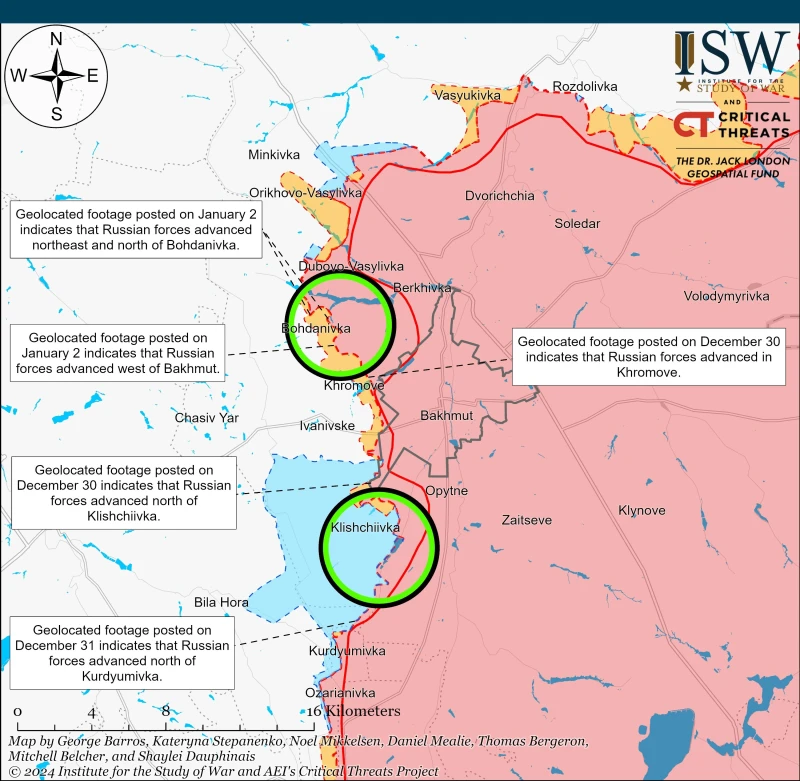 ISW: Руските войски настъпват югозападно от Авдеевка и на север от Бахмут