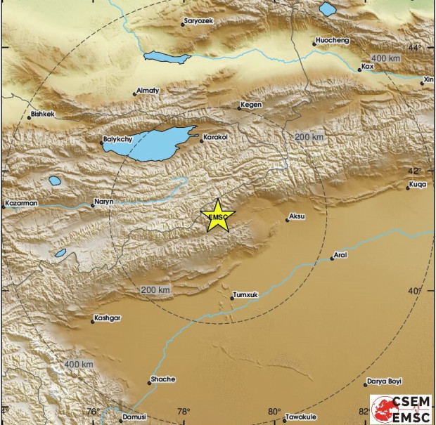 Второ земетресение е регистрирано на границата межди Китай и Киргизстан,