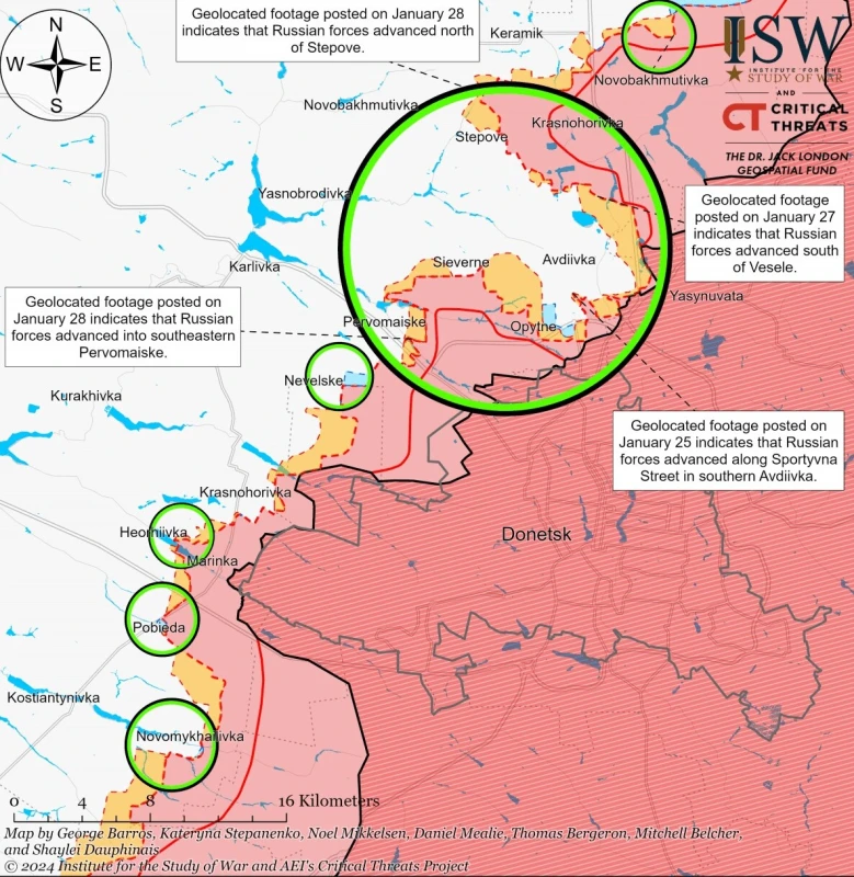 ISW: Руснаците постопянно променят тактиката си на Авдеевско направление