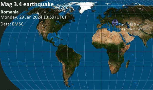Земетресение от 3 4 по Рихтер удари Румъния в 16 59 ч