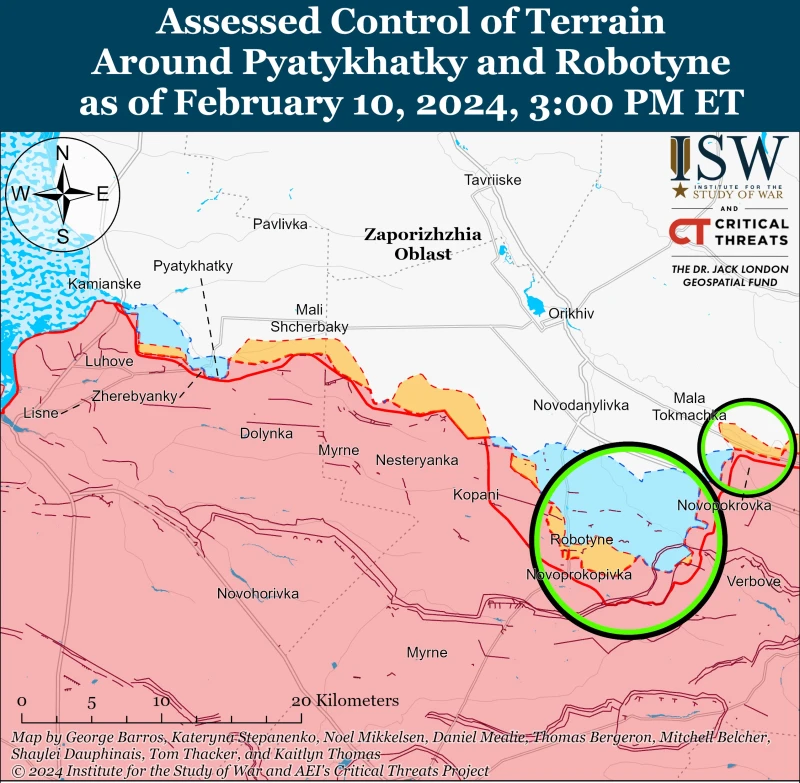 ISW: ВСУ напредват до Работино, а Русия настъпва до Кременная и Авдеевка