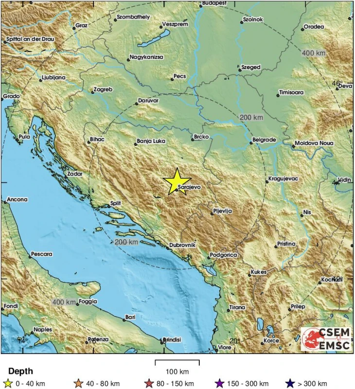 Две земетресения разтърсиха Сараево
