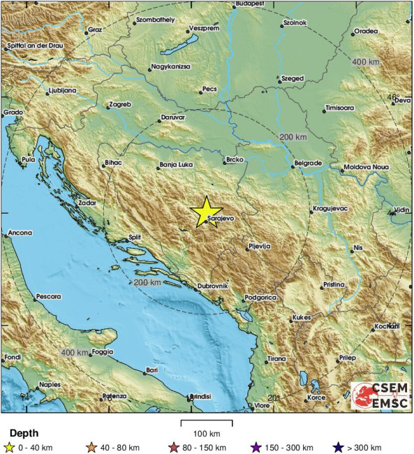 В столицата на Босна и Херцеговина са регистрирани две земетресение