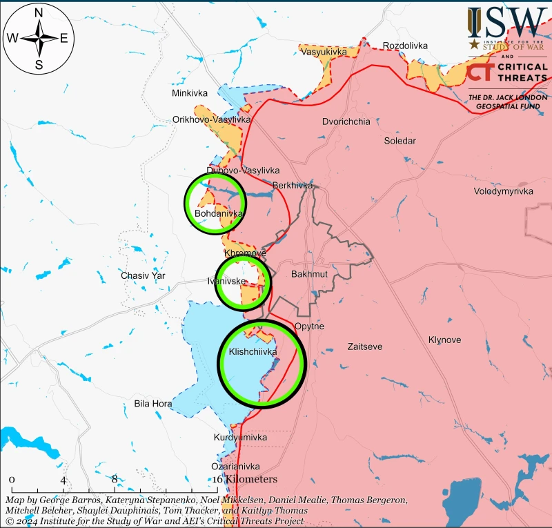 ISW: Руските сили продължават с опитите за настъпление към Часов Яр
