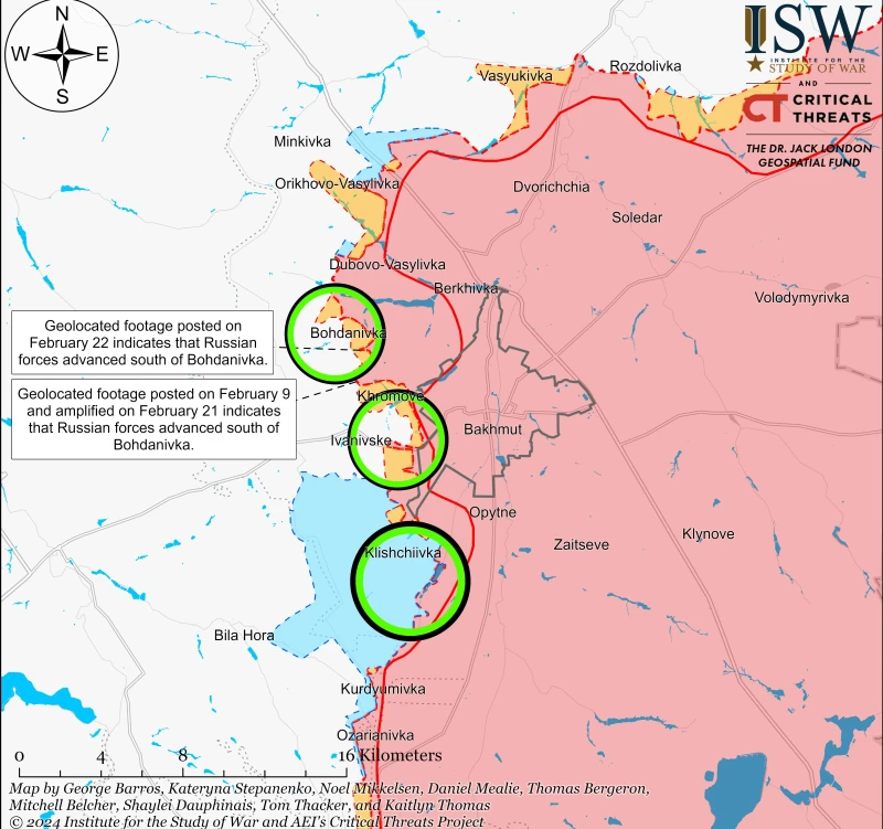ISW: ВСУ удържат руснаците край Авдеевка, силите на Москва оказват натиск при Работино