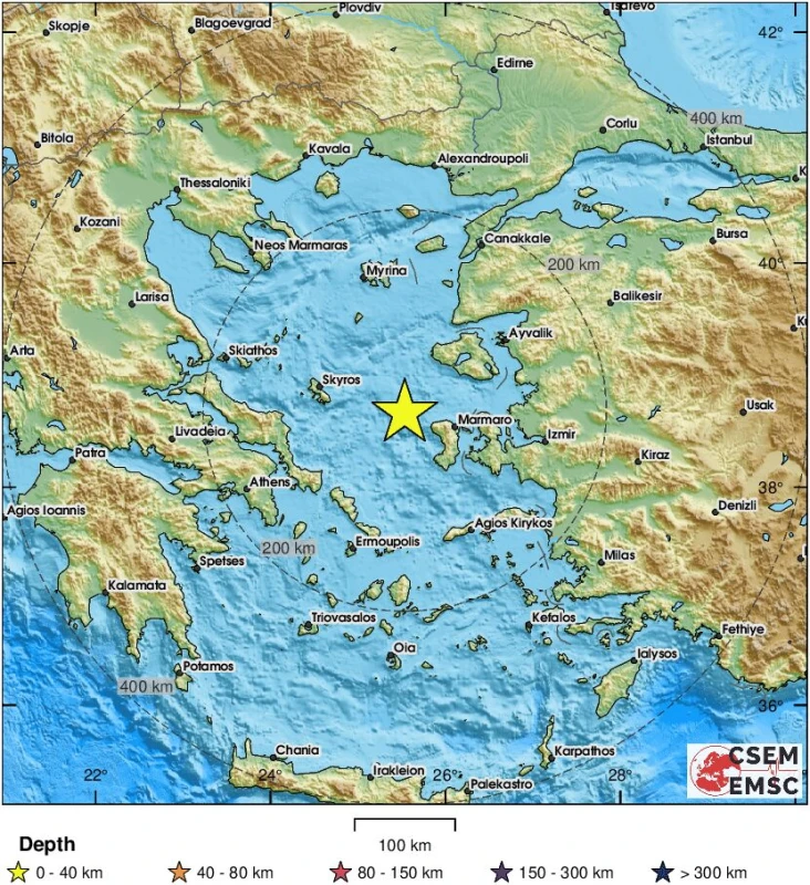 Земетресение с магнитуд 4,3 удари бреговете на гръцкия остров Хиос