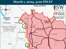 ISW: ВСУ сдържат атаките в района на Часов Яр, руските войски може да се активизират близо до Купянск