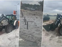 Градушка удари Хърватия: Почистваха крайбрежието с багери