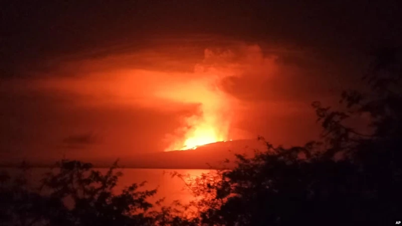 Красотата на "огненото небе": Изригна вулкан на необитаем остров в Галапагос