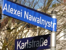 Активисти "преименуваха" улицата на руското консулство в Хамбург в чест на Навални