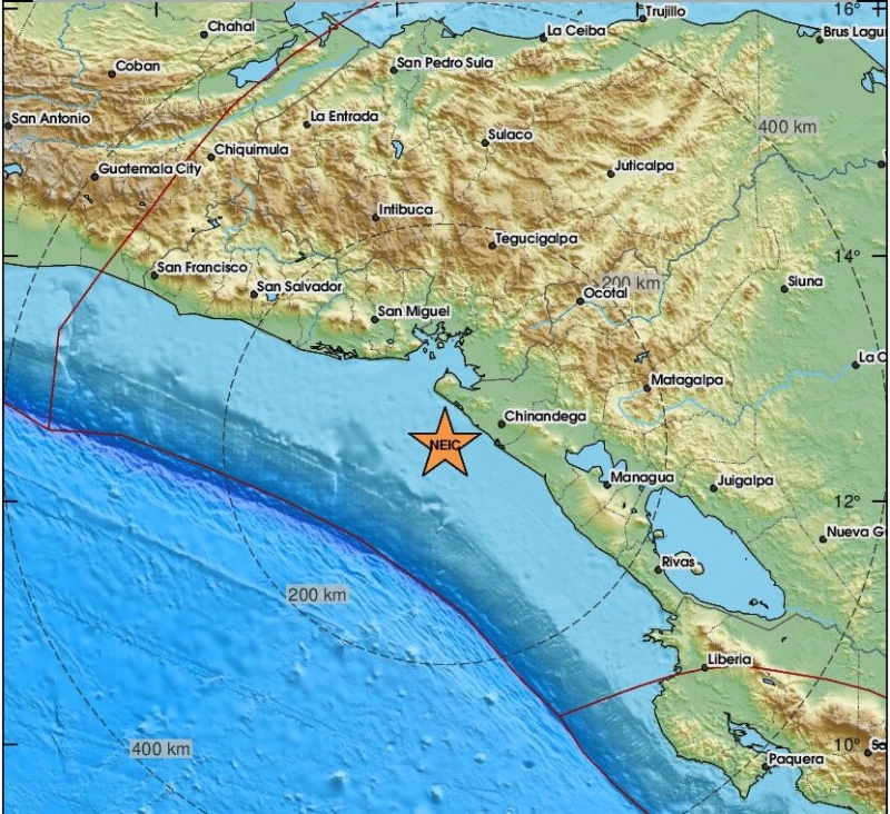 Две силни земетресения удариха близо до бреговете на Никарагуа