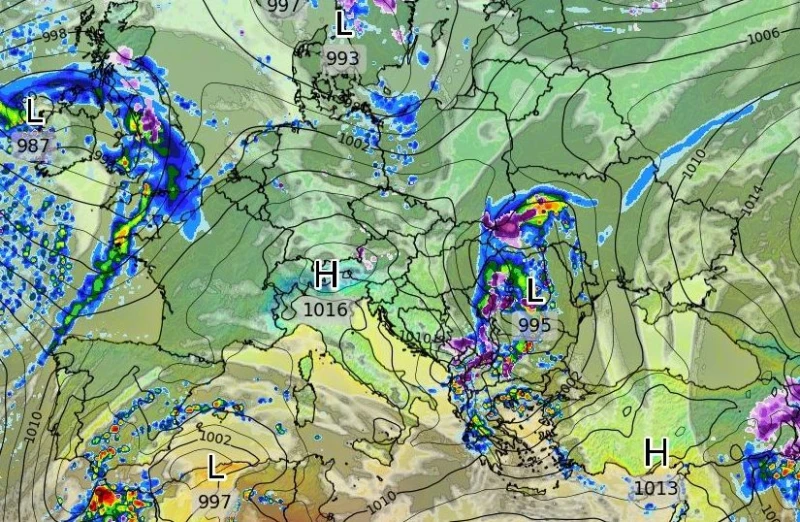 Потвърждават се прогнозите за средиземноморски циклон и ниски температури след 96 часа