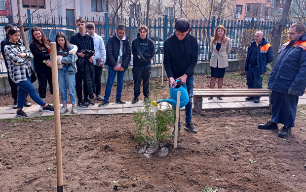 Ученици засадиха дръвчета във Варна за Световния ден на водата