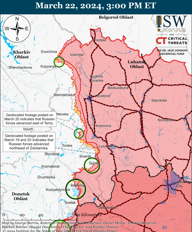 ISW: Руските войски настъпват до Кременная, ВСУ се опитват да задържат позициите си в Херсонска област