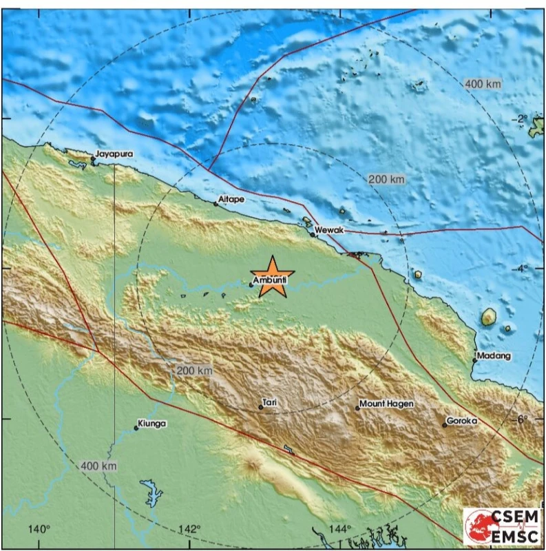 Земетресение с магнитуд 6,9 по Рихтер разтърси Папуа Нова Гвинея