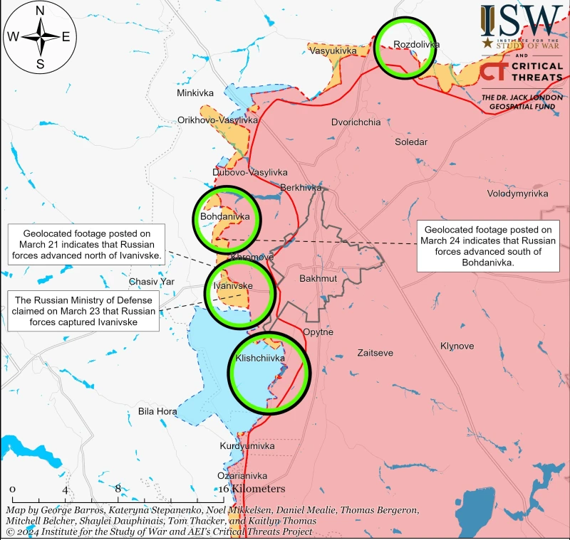 ISW: Руснаците напреднат на няколко направления в Донецка област