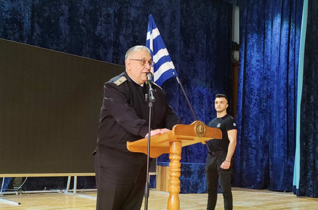 На Благовещение под звуците на гръцкия химн ръководството на ВВМУ