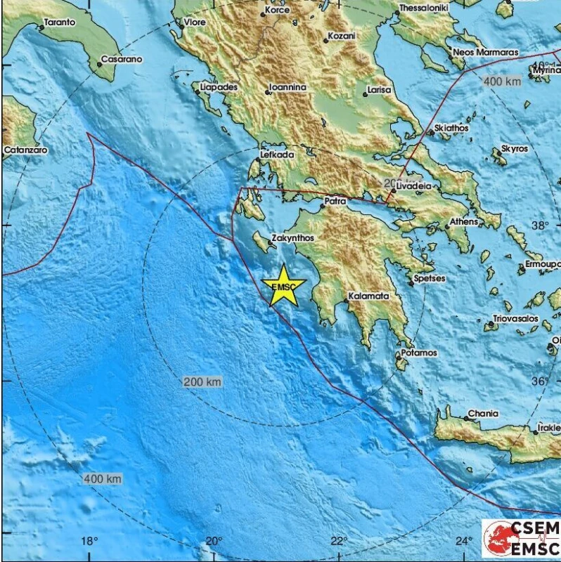 Земетресения от 5,7 и 5,4 по Рихтер разтърсиха Южна Гърция в рамките на минути