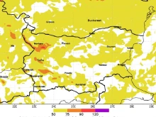Картата, която виждате, е базирана на регионалния числен модел SPM