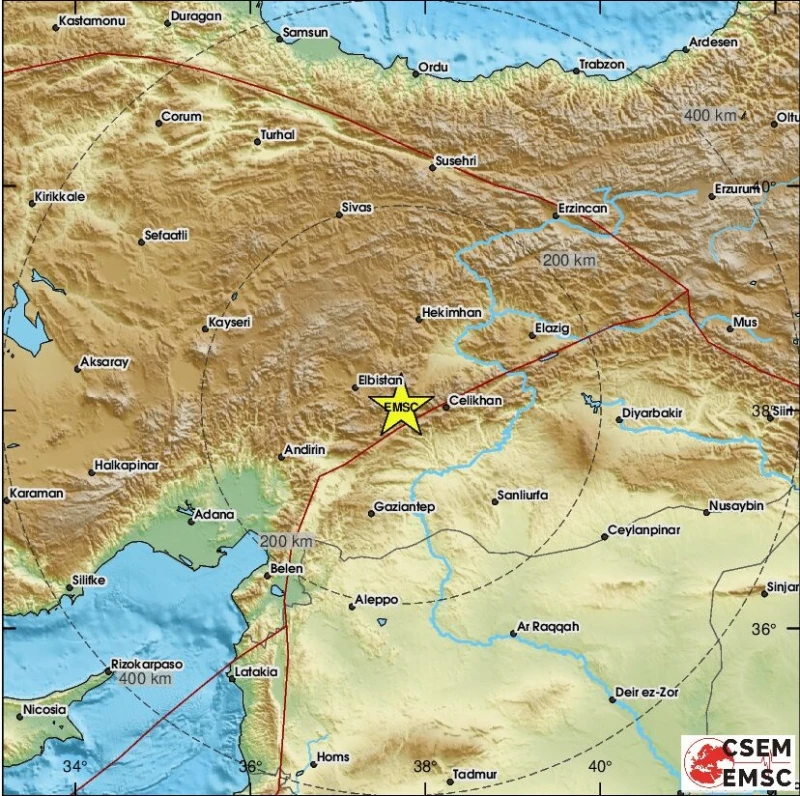 Земетресение с магнитуд 4.6 разлюля Източна Турция